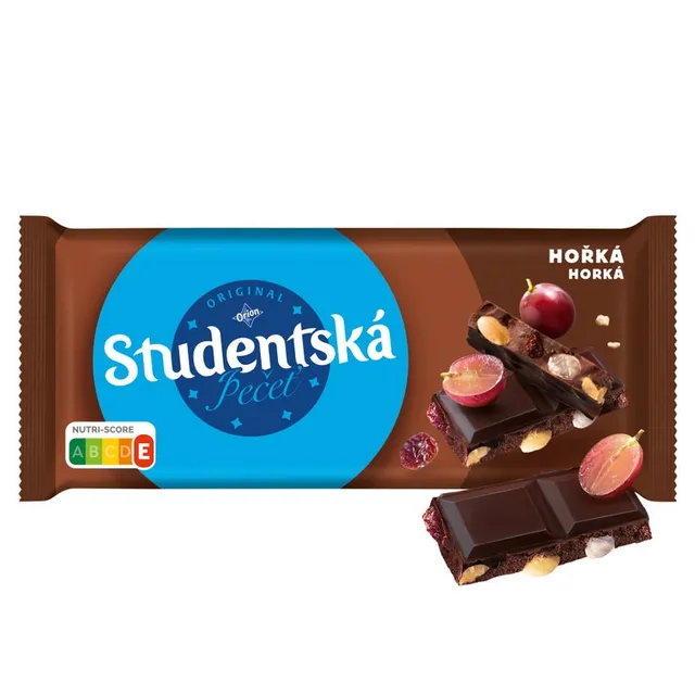 ORION Studentská pečeť hořká čokoláda s arašídy, rozinkami a želé