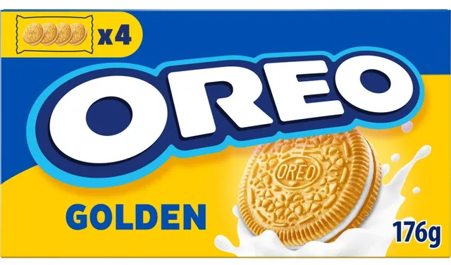 Oreo sušenky Golden s náplní s vanilkovou příchutí