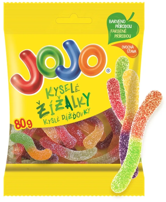 Jojo Kyselé žížalky želé bonbóny s ovocnými příchutěmi