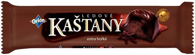 ORION Ledové kaštany tyčinka v extra hořké čokoládě s kakaovooříškovou náplní