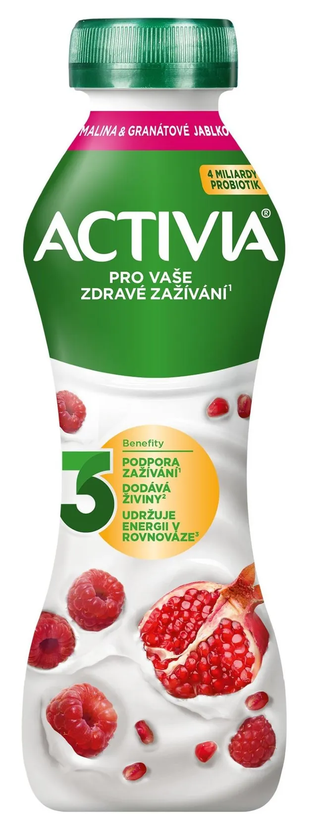 Activia Probiotický jogurtový nápoj malina a granátové jablko
