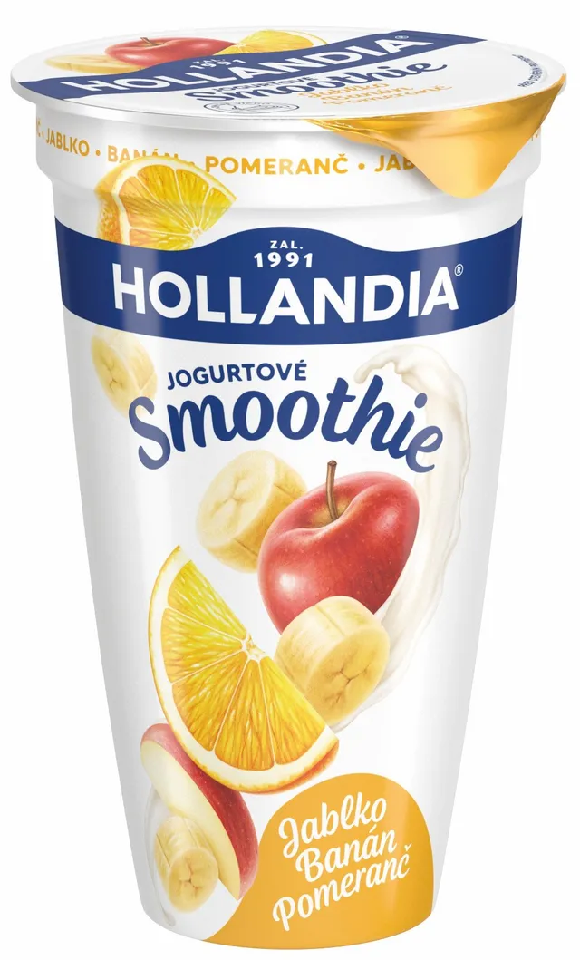 Hollandia Balance jogurtové smoothie banán, jablko, pomeranč