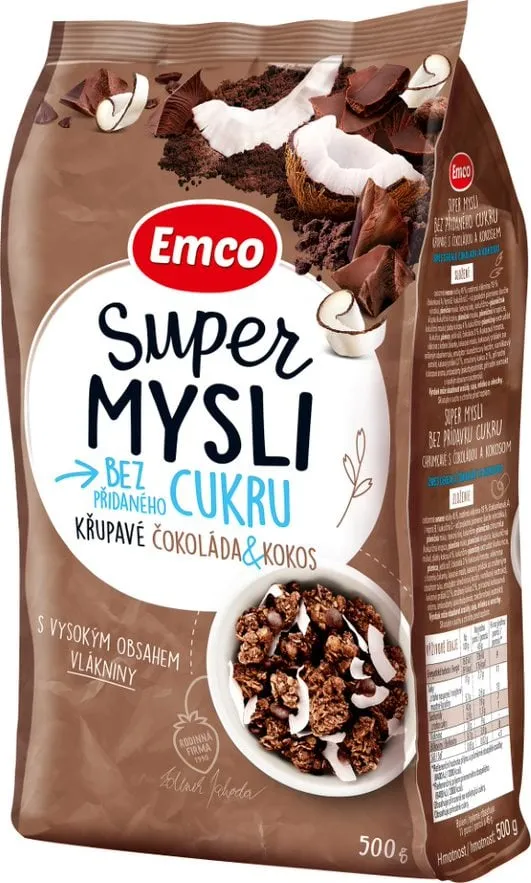 Emco Super Mysli Bez přidaného cukru Čokoláda & Kokos