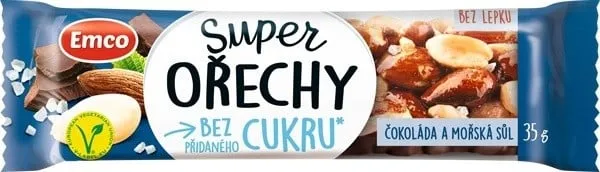 Emco Tyčinka Super Ořechy, čokoláda a mořská sůl