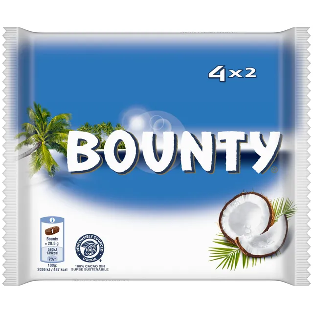 Bounty Kokosová tyčinka v mléčné čokoládě 4 x 57g