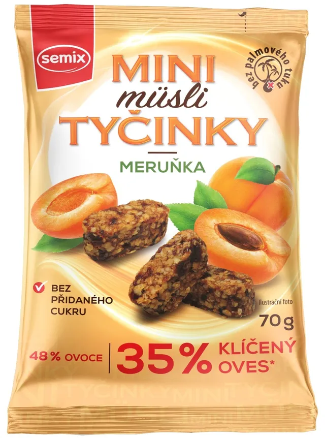Semix Mini müsli tyčinky s meruňkami bez lepku