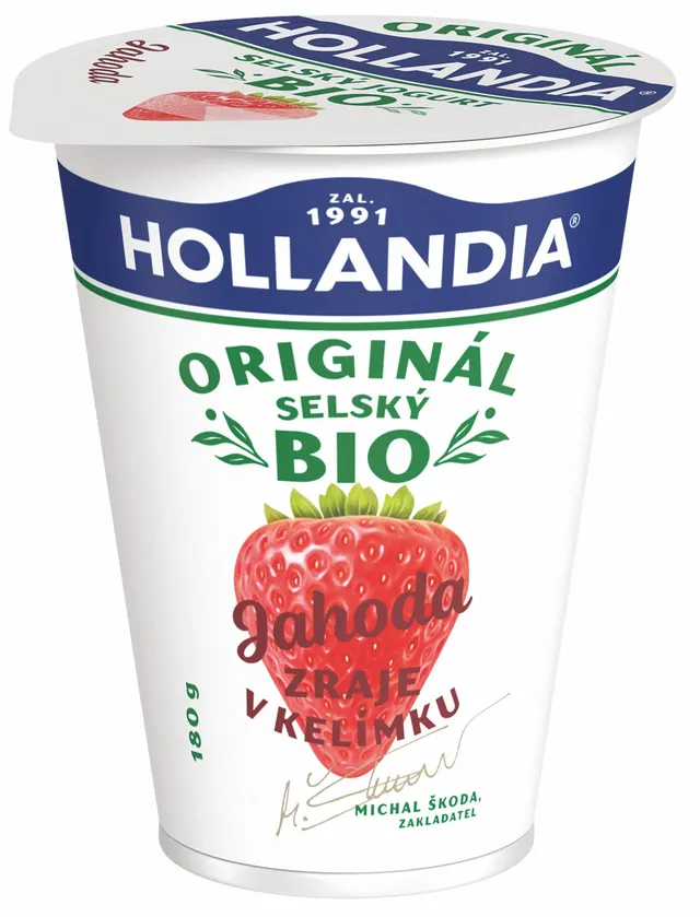 Hollandia BIO Selský jogurt jahoda 2,8%